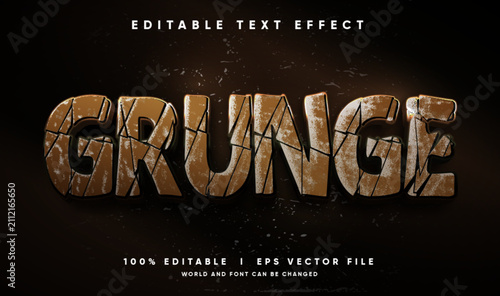 Editable Grunge 3D Vector Text Effect with Grungy Industrial Concrete Style