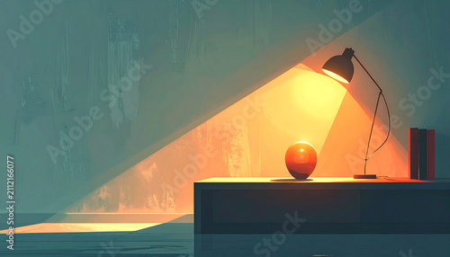 Beam of Light Isolating a Glowing Object on a Desk While the Room Fades Into Blur
