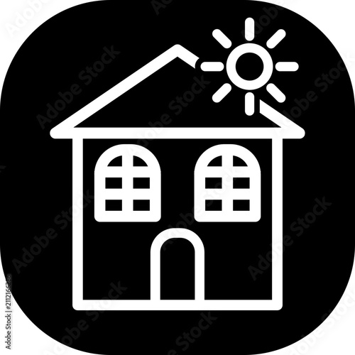 Sunny Hot Weather House Icon