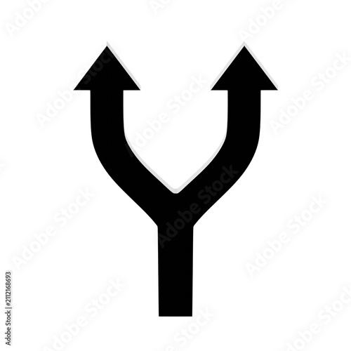 3d icon split arrow