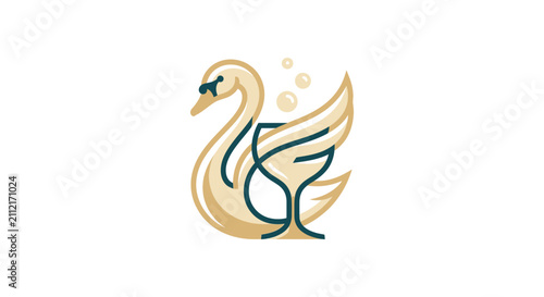 Foto Beautiful swan with artistic design elements.