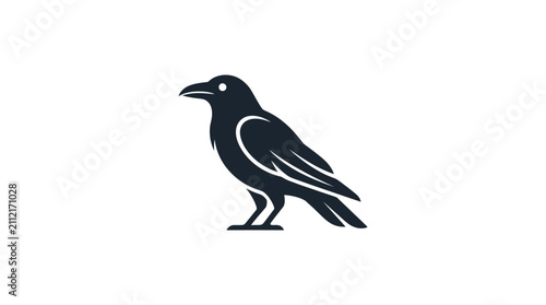Принти на полотні Black Bird Silhouette Standing Alone Profile.