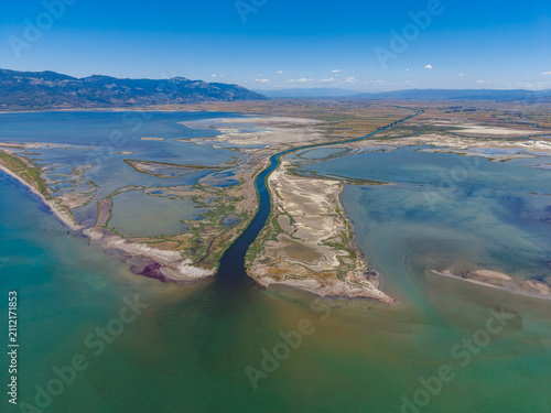 Aerial View of the Büyük Menderes River Delta and Coastal Wetlands, Turkey