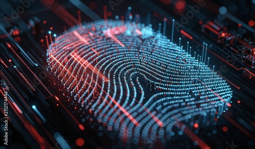 Digital Fingerprint Biometric Security Network Technology Abstract Concept
