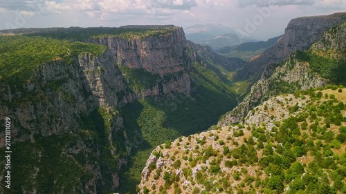 Panoramic View of Vikos Gorge Canyon, Zagori, Greece