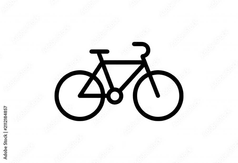 Obraz premium Bicycle Outline Isolated Transparent Background