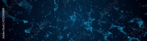 Abstract Blue Plexus Business Background with Digital Data Network Connection Technology for Blockchain Computer Network Artificial Intelligence Internet and Quantum Computing Loop