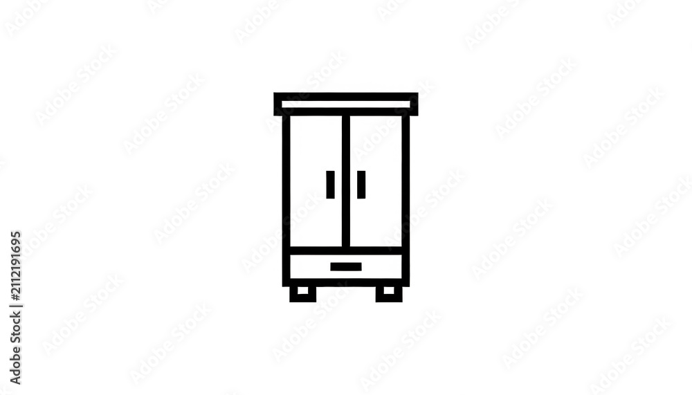 Fototapeta premium Wardrobe Icon Vector Design Element