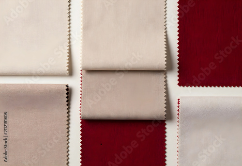 Fabric swatches in beige cr...