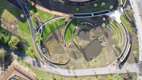 Foto Aerial view of regeneration work in Sunderland