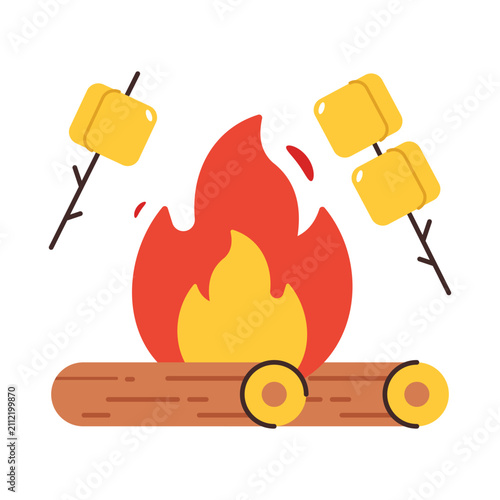Campfire Vector Flat icon. EPS File 