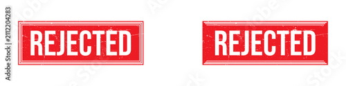 Rejected Rubber Stamp Set with Distressed Grunge Rectangle Vector