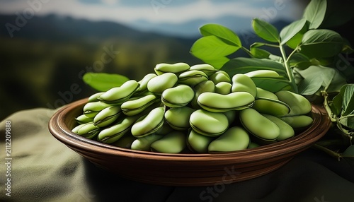 Fresh And Organic Raw Fava Broad Beans Ai Generative