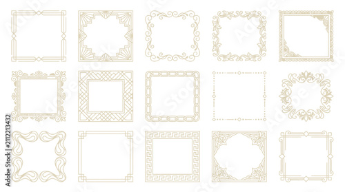 Ornate Vintage Decorative Square Frames Collection - Elegant Borders