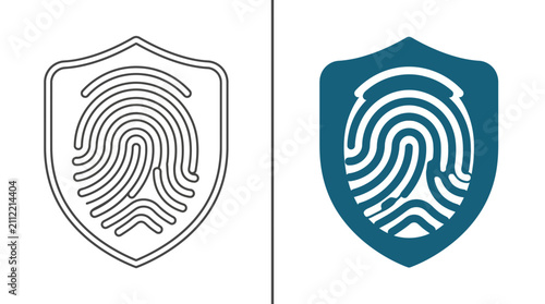 Fingerprint Shield Icon for Security and Identity Protection