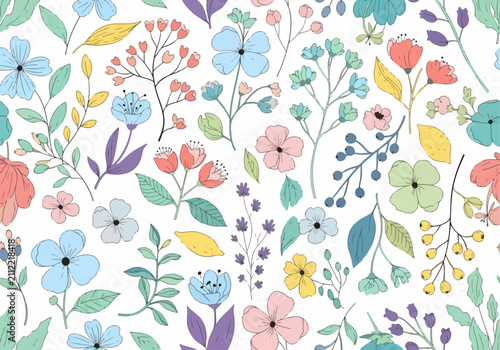 Photos Balanced flower pattern background vector proportional neat arrangement