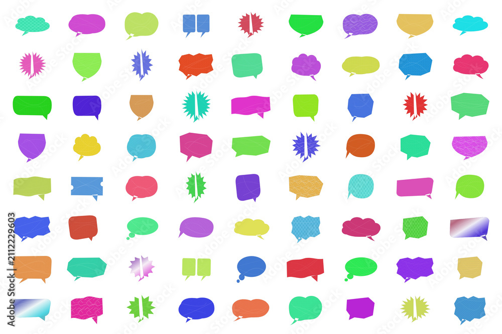 Fototapeta premium Bright colorful geometric icons set on vibrant background isolated on transparent background