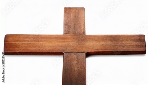 Wooden Christian Cross Isolated On White