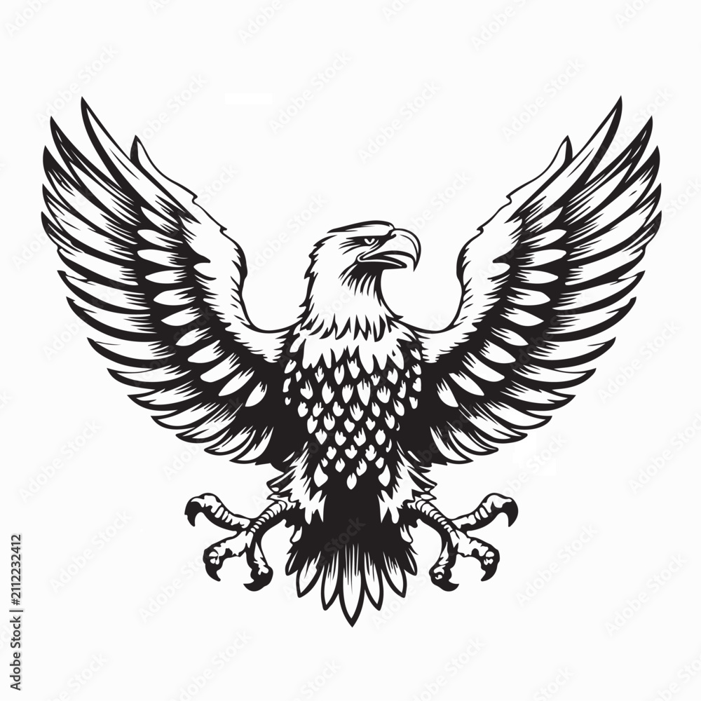 Fototapeta premium Patriotic Eagle Mascot Logo Vector Illustration On White Background