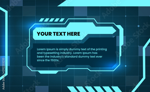 digital hud console. cyber border. tech interface. futuristic overlay panel