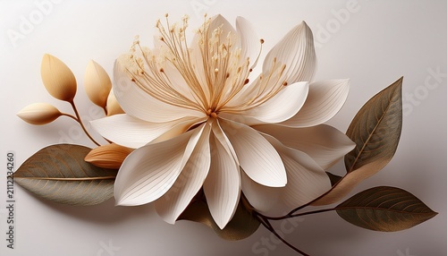 Bakuchiol Flower D Render On White Background For Skincare Products