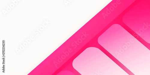 Abstract pink geometric shapes with rounded corners create a modern and vibrant graphic design, suggesting creativity and dynamism.