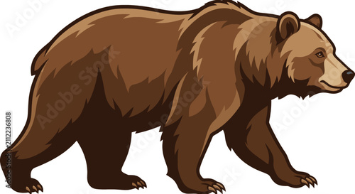 Cuadro en lienzo Majestic Brown Bear Walking Through Natural Wilderness Habitat.