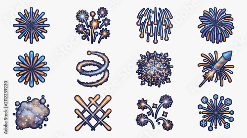 Abstract Fireworks and Sparkler Design Patterns
