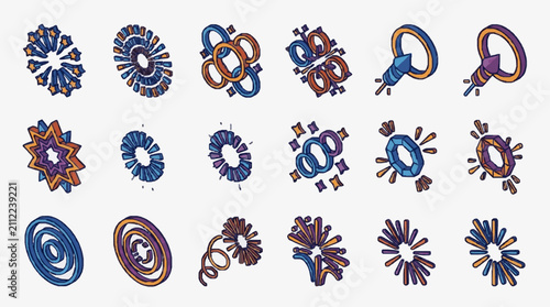 Abstract Geometric Knot and Pattern Designs
