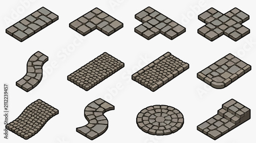 Assorted Cobblestone and Brick Pathway Designs