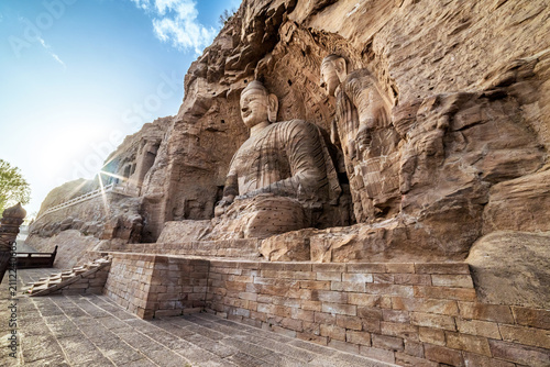 Canvastavla Yungang Grottoes Buddhist Statues in Datong, Shanxi, China