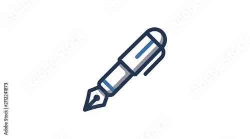 A simple vector illustration of a classic fountain pen isolated on a white background