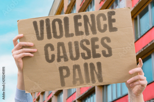 Quadro su tela "Violence Causes Pain" Harm leads to suffering