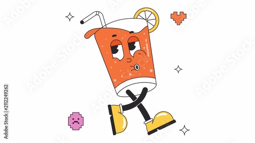 Juice Drink Retro  Animated Alpha Channel	