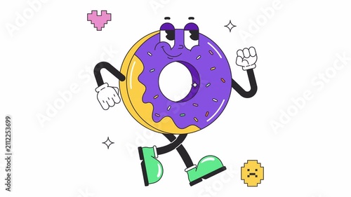 Donut Retro  Animated Alpha Channel	
