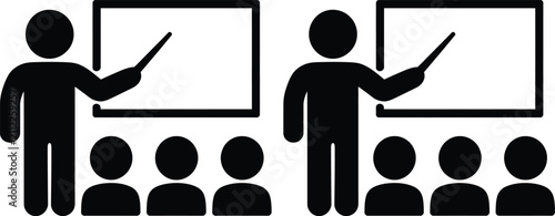 Teacher helping students in classroom with digital whiteboard