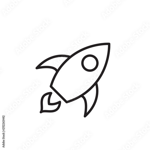 Rocket line icon isolated on white background