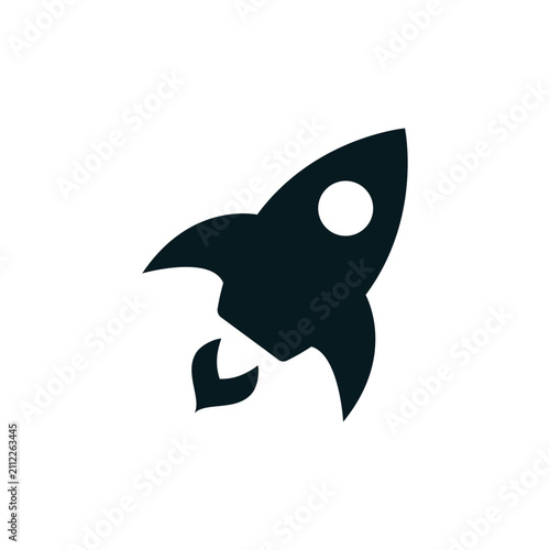Rocket line icon isolated on white background