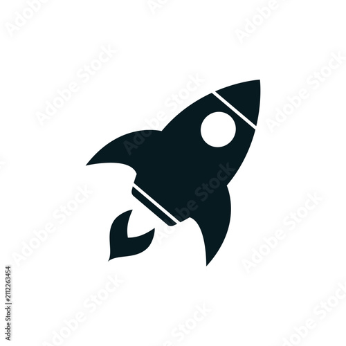Rocket line icon isolated on white background