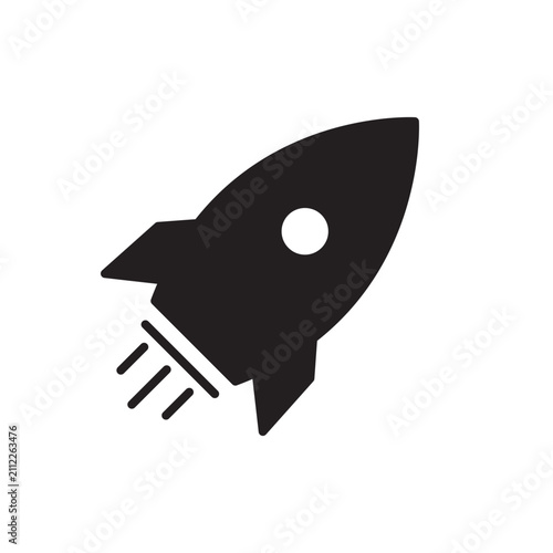 Rocket line icon isolated on white background