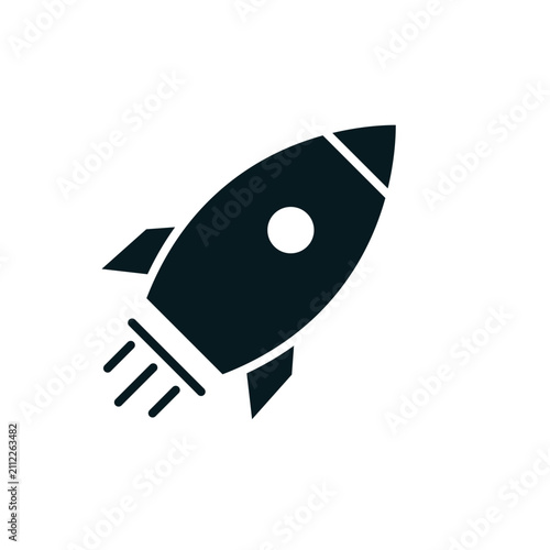 Rocket line icon isolated on white background