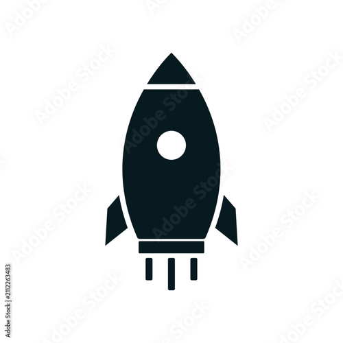 Rocket line icon isolated on white background