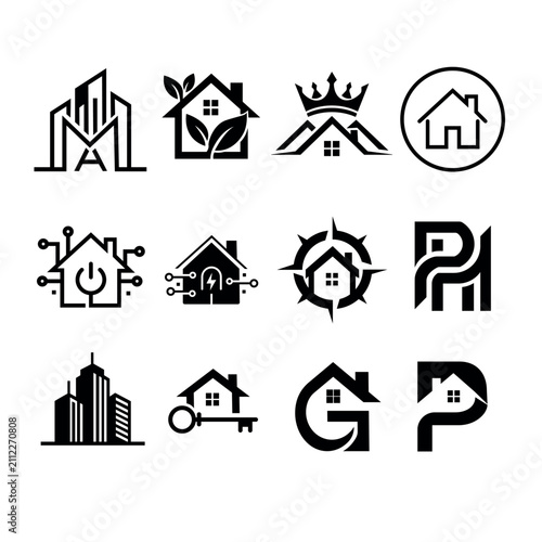 Smart Home Automation Icon with Integrated Electronic Circuit and Power Button for IoT Technology Concept