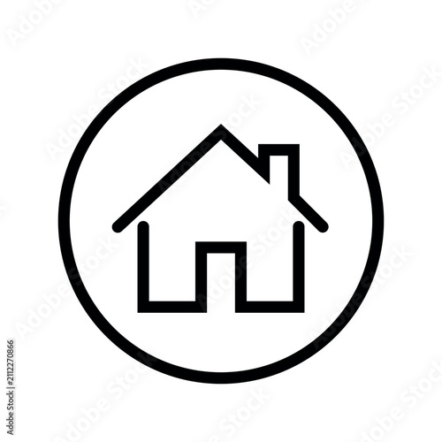 Minimalist Linear House Symbol Representing Home Navigation and Residential Architecture Concepts for Modern Web and Mobile Interface Design