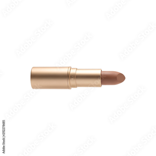 Nude Brown Lipstick in Gold Tube PNG