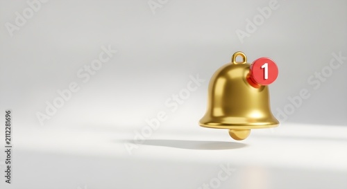 Golden Bell with Notification Alert.