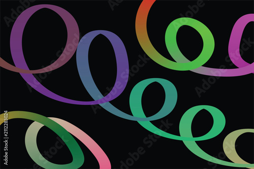 Colorful gradient abstract swirling ribbons creating a dynamic artistic pattern for modern design projects and backgrounds