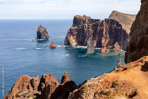 peninsula and sea stacks at sao laurenco at the eastern end of madeira near funchal