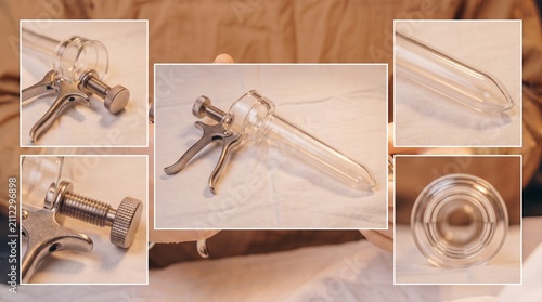 Set of different sized medical anuscopes and speculums, industrial proctology equipment for clinical use