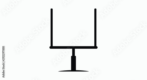 American Football Goalpost Silhouette On A White Background